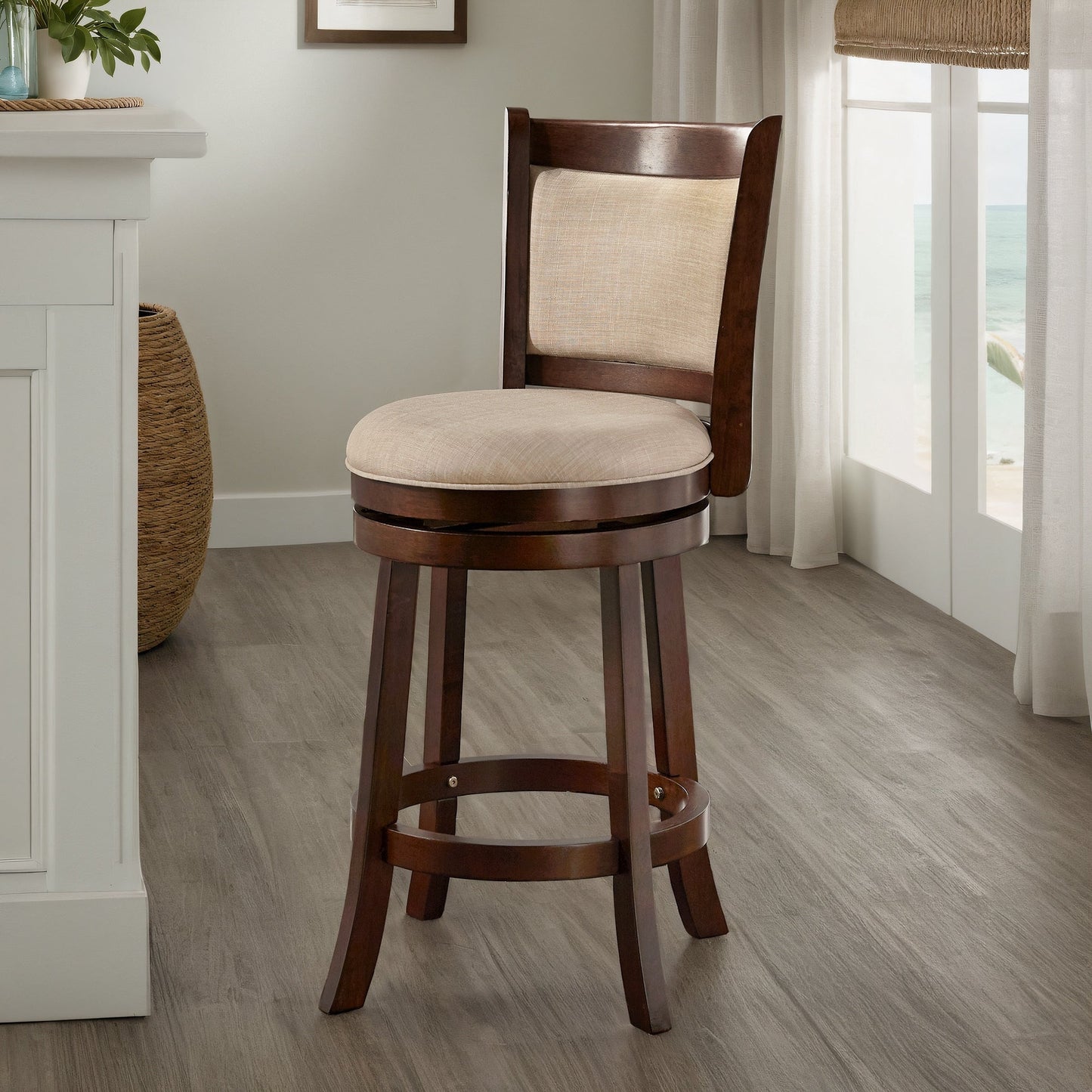 Tabouret pivotant à dossier rembourré Rovinj