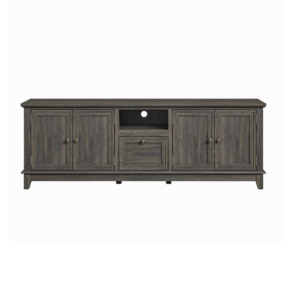 Meuble TV rustique de 72 pouces avec étagères réglables et rangement dissimulé - 72 pouces de largeur