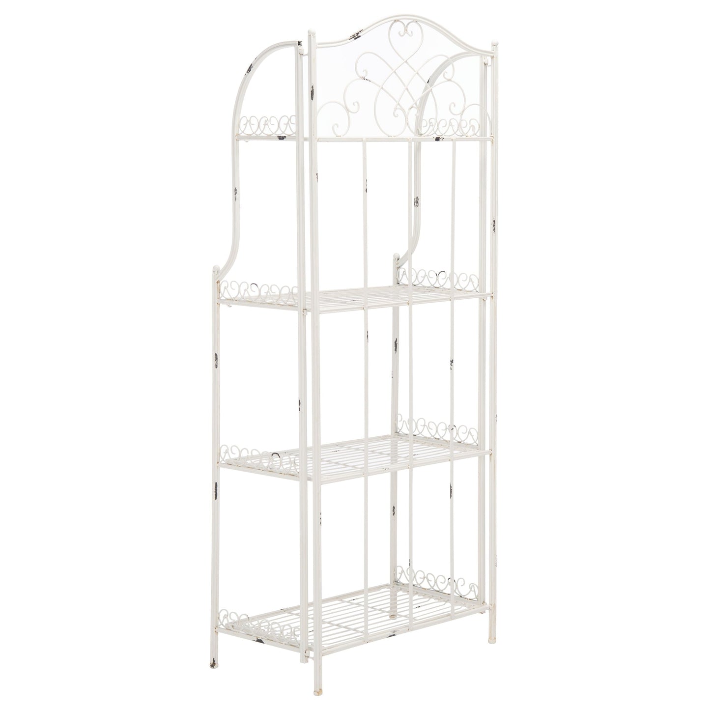 Étagère de boulangerie d'extérieur à 4 niveaux en fer forgé victorien SAFAVIEH Bryn - 25 po L x 15 po P x 63 po H - 25L x 15P x 63H