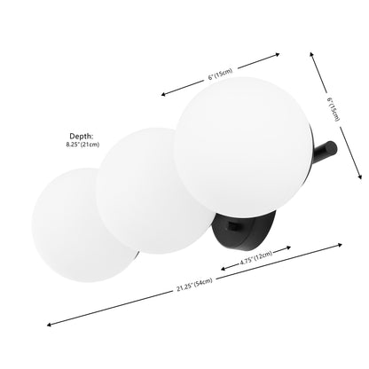 Applique murale traditionnelle SAFAVIEH Lighting Lambrini 21 (3 ampoules) - 6 L x 8 P x 21 H - 21 L x 8 P x 6 H