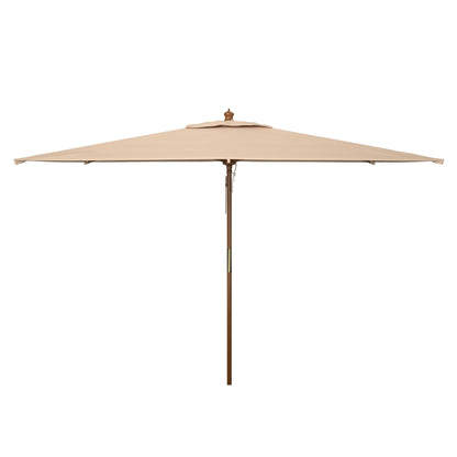 Parasol de marché à poulie en bois SAFAVIEH Outdoor Glauca de 11 pieds