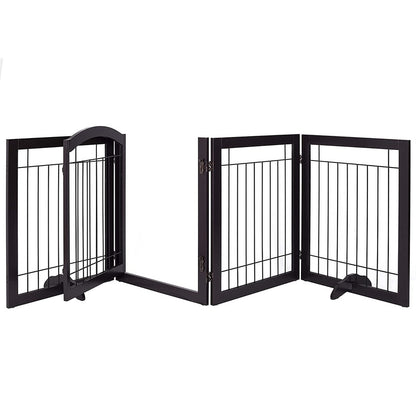 Barrière pour chien SPIRICH extra large de 96 pouces et haute de 30 pouces avec porte de passage, barrière pour animaux de compagnie autoportante en fil de fer, clôture de sécurité pour chiots