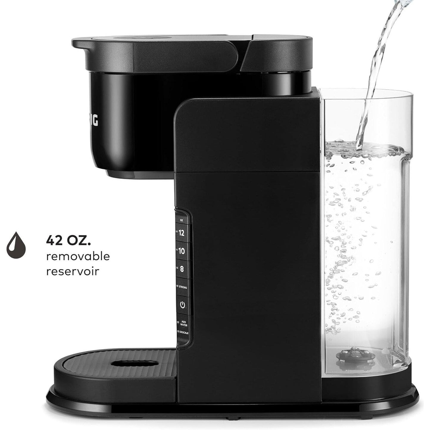 Cafetière K-Cup à dose unique, 3 tailles d'infusion, infusion forte, réservoir de 1,27 l, noir