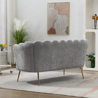 Petit canapé deux places Mini Room avec pieds en métal doré - 2 places
