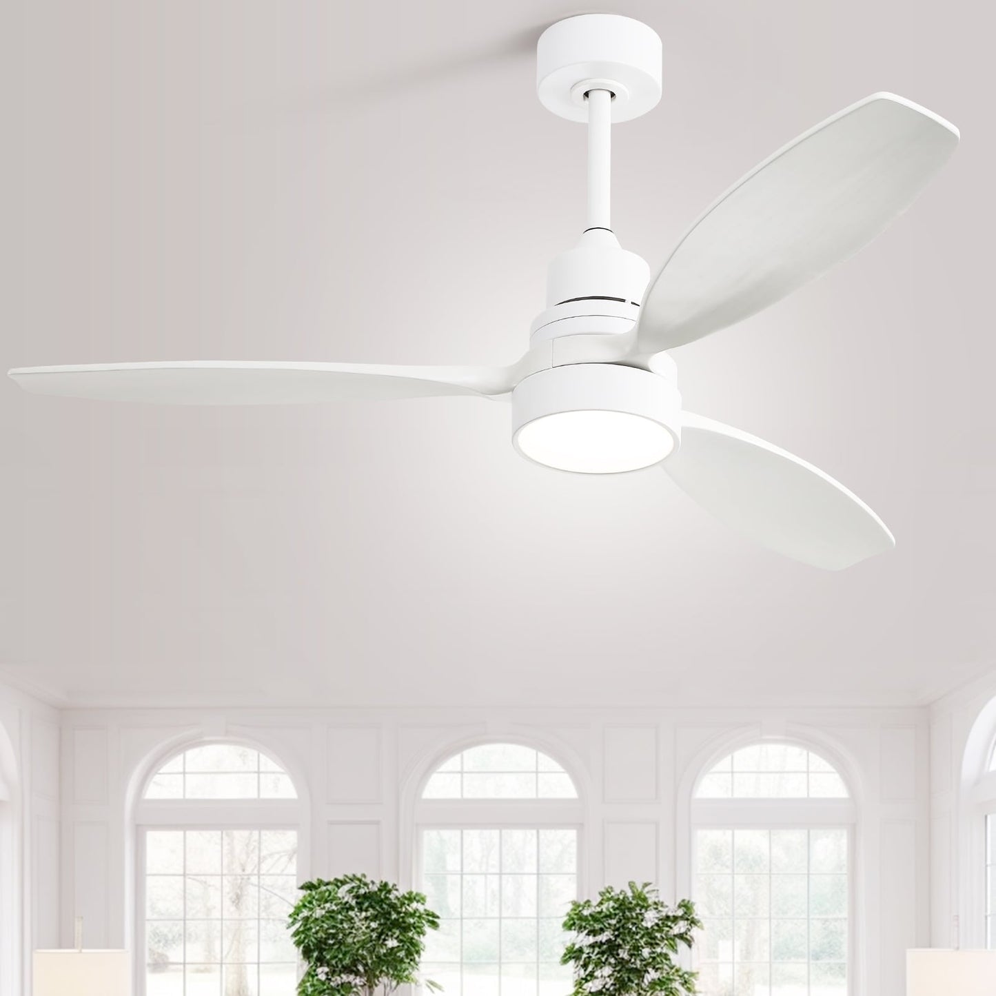 Ventilateur de plafond d'intérieur en bois Sofucor 52 avec télécommande et éclairage intégré en option