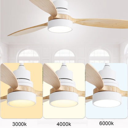 Ventilateur de plafond d'intérieur en bois Sofucor 52 avec télécommande et éclairage intégré en option