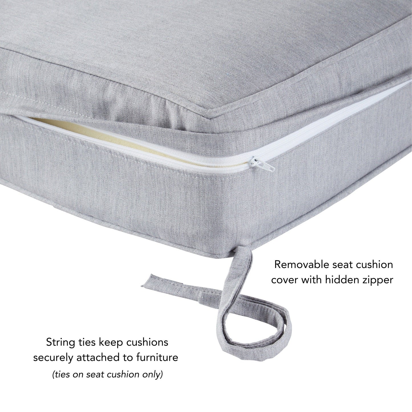 Ensemble de coussins d'extérieur à siège profond Sunbrella de qualité supérieure, 2 pièces