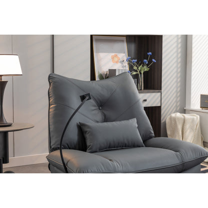 Fauteuil inclinable pivotant et électrique avec haut-parleurs Bluetooth, support de téléphone, ports de chargement USB et Type-C, rangement dissimulé dans les accoudoirs