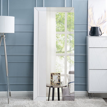 Grand miroir perlé pleine longueur - Miroir surdimensionné sur toute la longueur, sur pied ou à fixer au mur