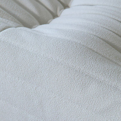 Ensembles de canapés-poufs en velours Teddy