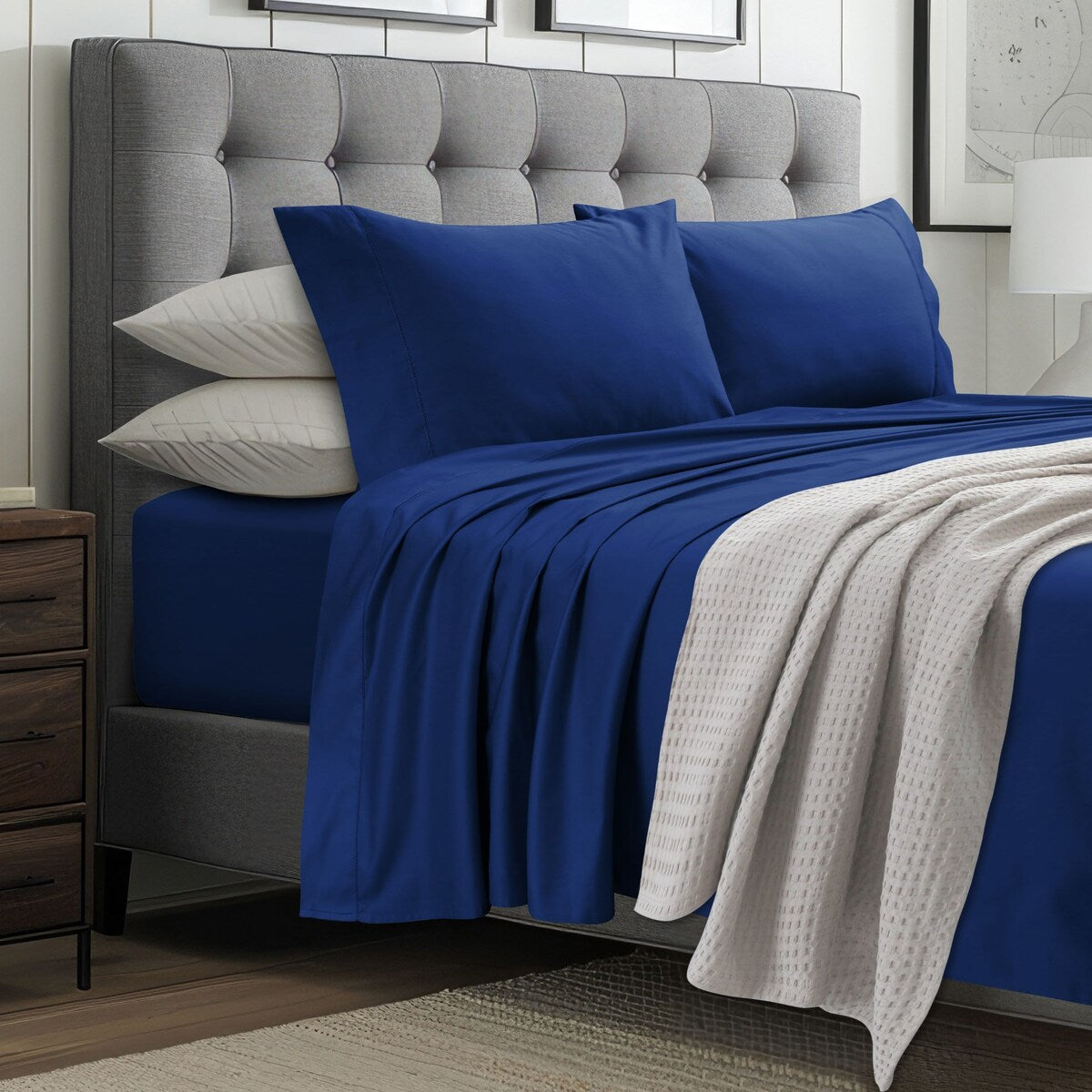 Parure de lit Tribeca Living en coton égyptien 1000 fils avec poche extra profonde