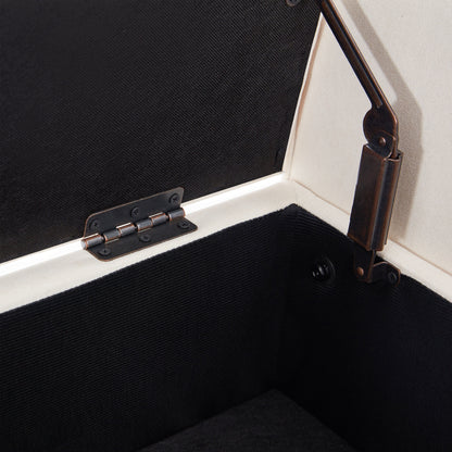 Banc de rangement rembourré, banc d'entrée avec dessus rabattable touffeté, 50,4 pouces