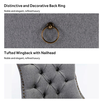 Chaise de salle à manger capitonnée en velours avec pieds en bois massif, lot de 6