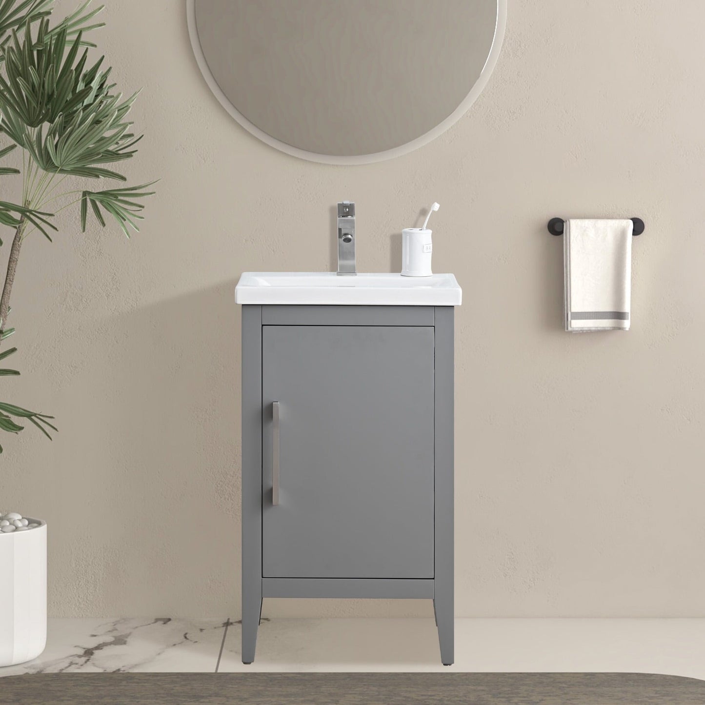 Meuble-lavabo simple Vanity Art 20, 24 ou 30 avec dessus en céramique