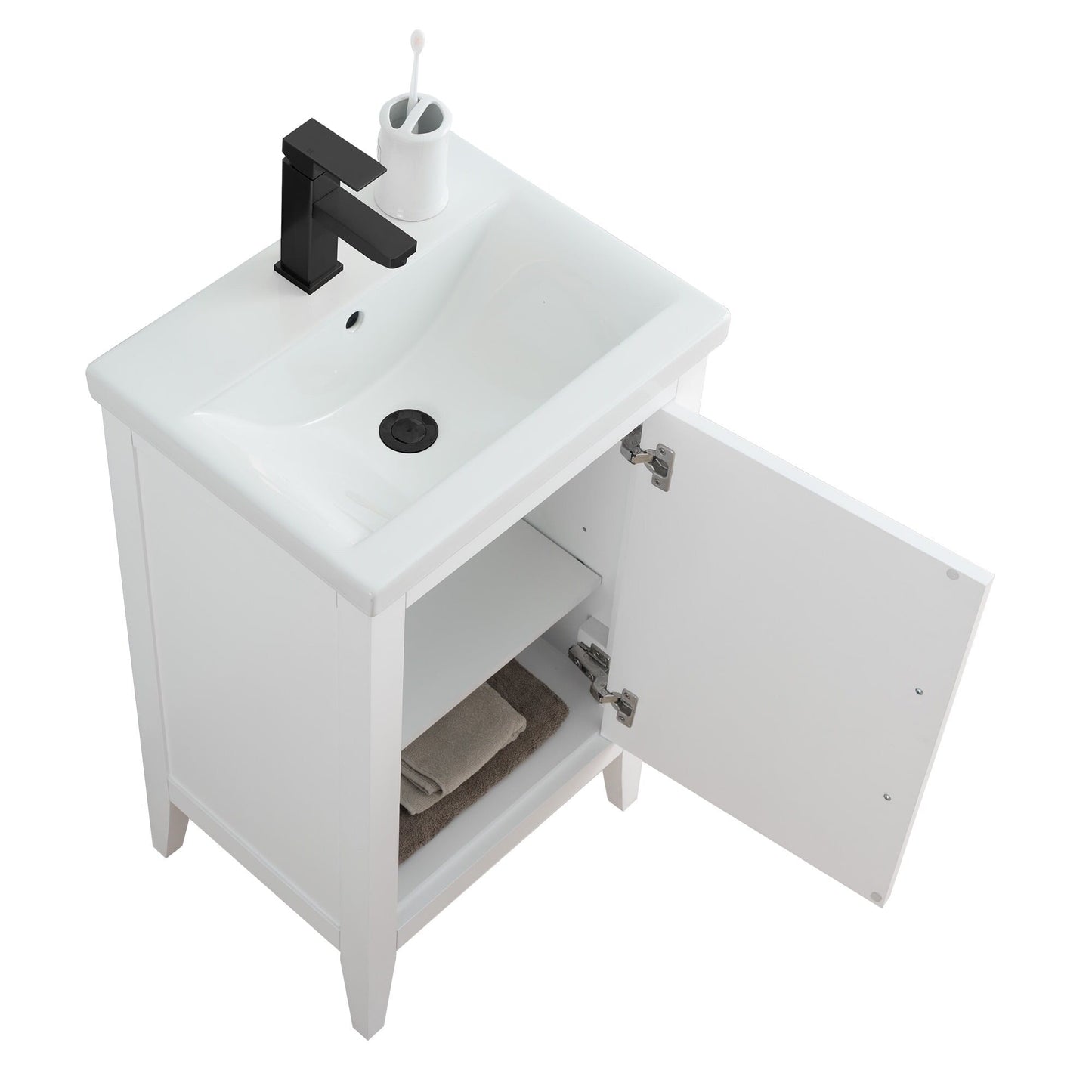 Meuble-lavabo simple Vanity Art 20, 24 ou 30 avec dessus en céramique