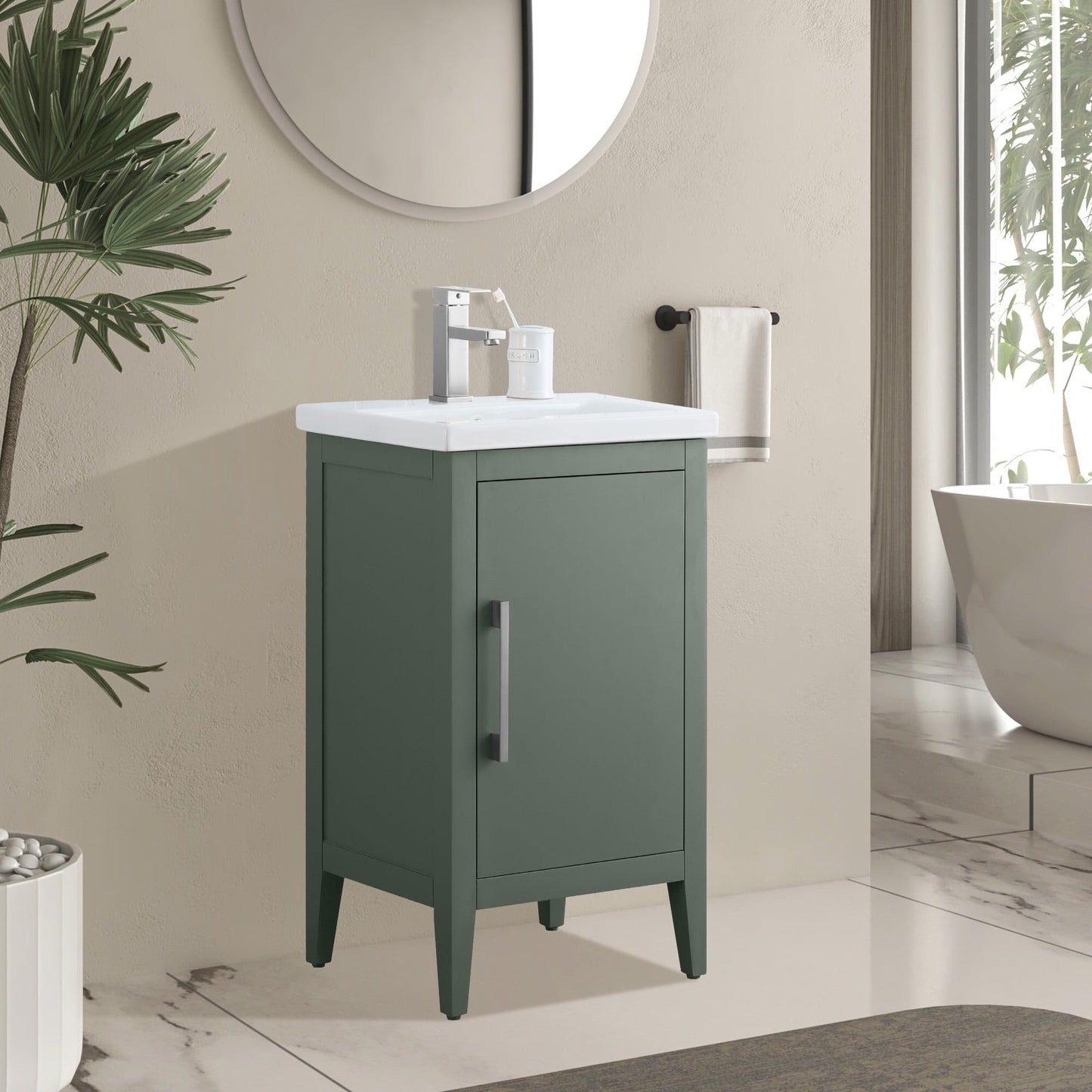 Meuble-lavabo simple Vanity Art 20, 24 ou 30 avec dessus en céramique