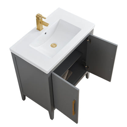 Meuble-lavabo simple Vanity Art 20, 24 ou 30 avec dessus en céramique