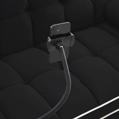 Canapé-lit convertible 2 places en velours de 55 pouces avec lit gigogne, inclinaison réglable, poches latérales et support pour téléphone