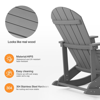 Chaise à bascule d'extérieur toutes saisons WINSOON, lot de 2