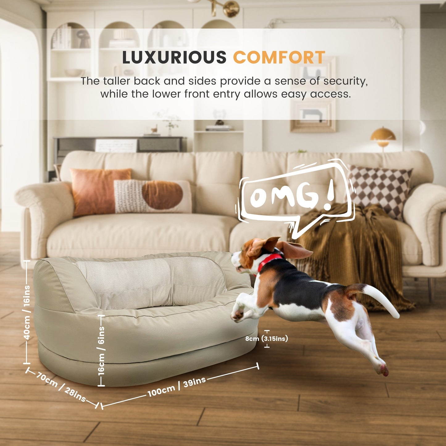 Lit orthopédique imperméable en mousse pour chien WOWMAX pour grands chiens