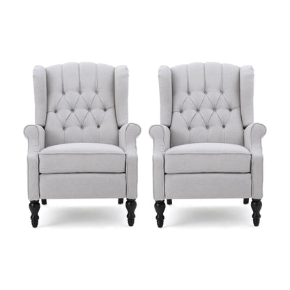 Fauteuils inclinables en tissu capitonné Walter (lot de 2) par Christopher Knight Home
