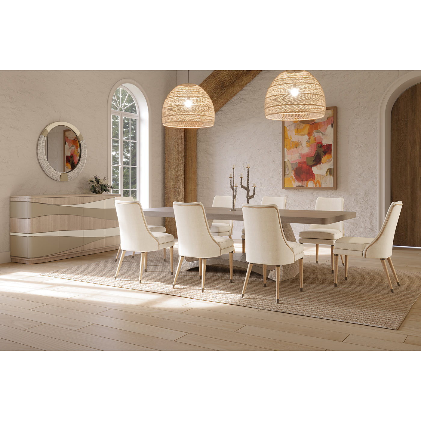 Chaise d'appoint rembourrée en lin organique moderne