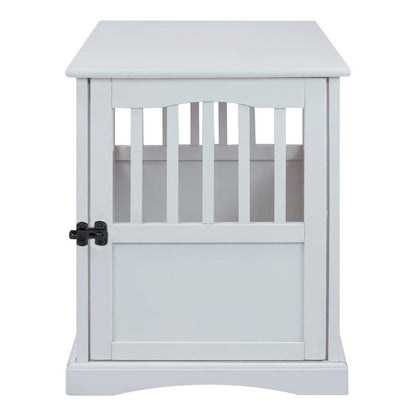 Table d'appoint en bois blanc pour cage pour animaux de compagnie avec porte verrouillable