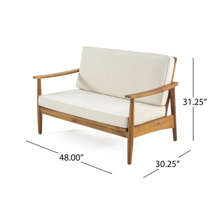 Ensemble de salon de jardin Willowbrook en bois d'acacia 4 places par Christopher Knight Home