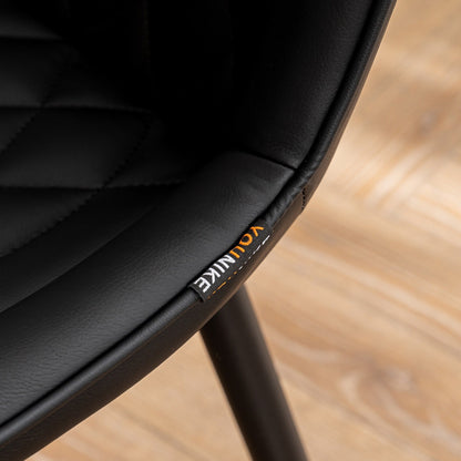 Lot de 2 chaises de salle à manger modernes en cuir rembourré sans accoudoirs