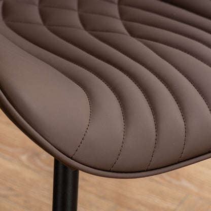 Lot de 2 chaises de salle à manger modernes en cuir rembourré sans accoudoirs