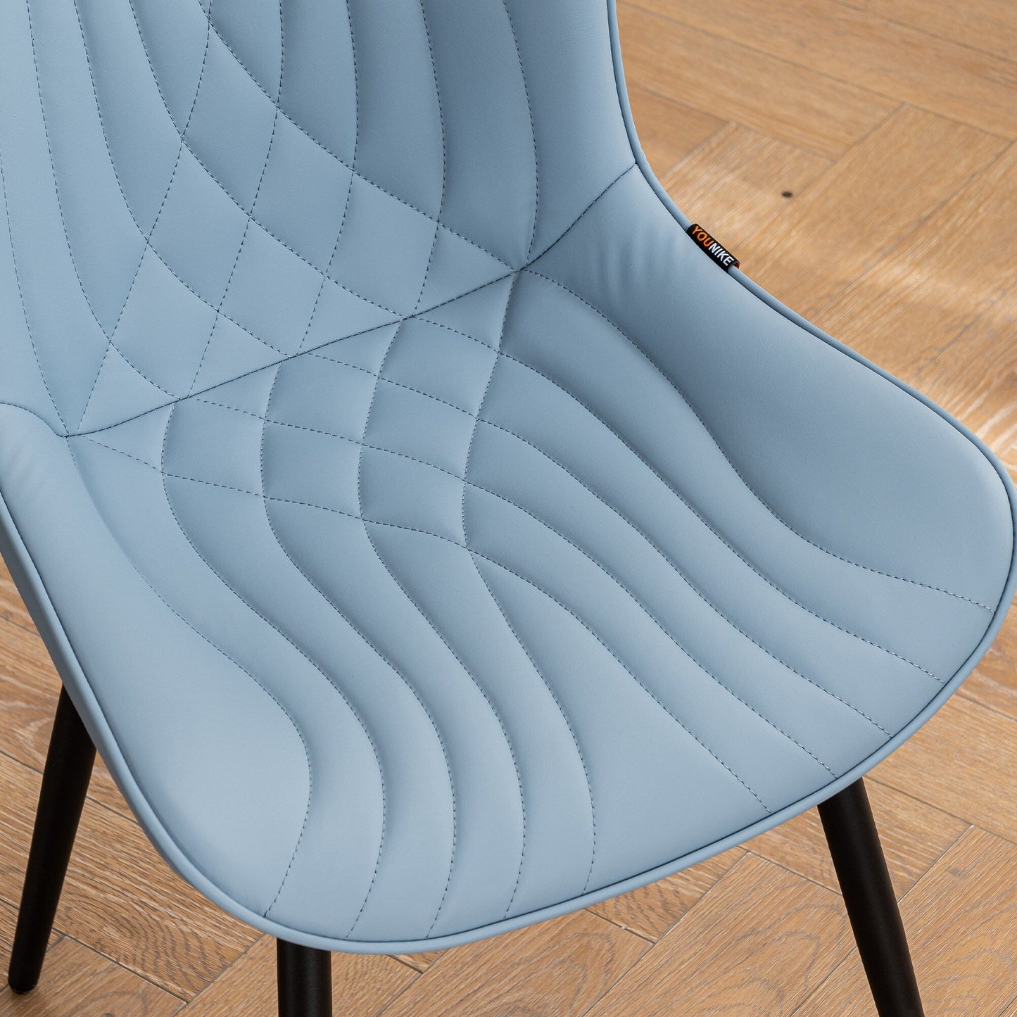 Lot de 2 chaises de salle à manger modernes en cuir rembourré sans accoudoirs