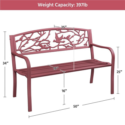 Banc de jardin Yaheetech en métal pour l'extérieur - N/A