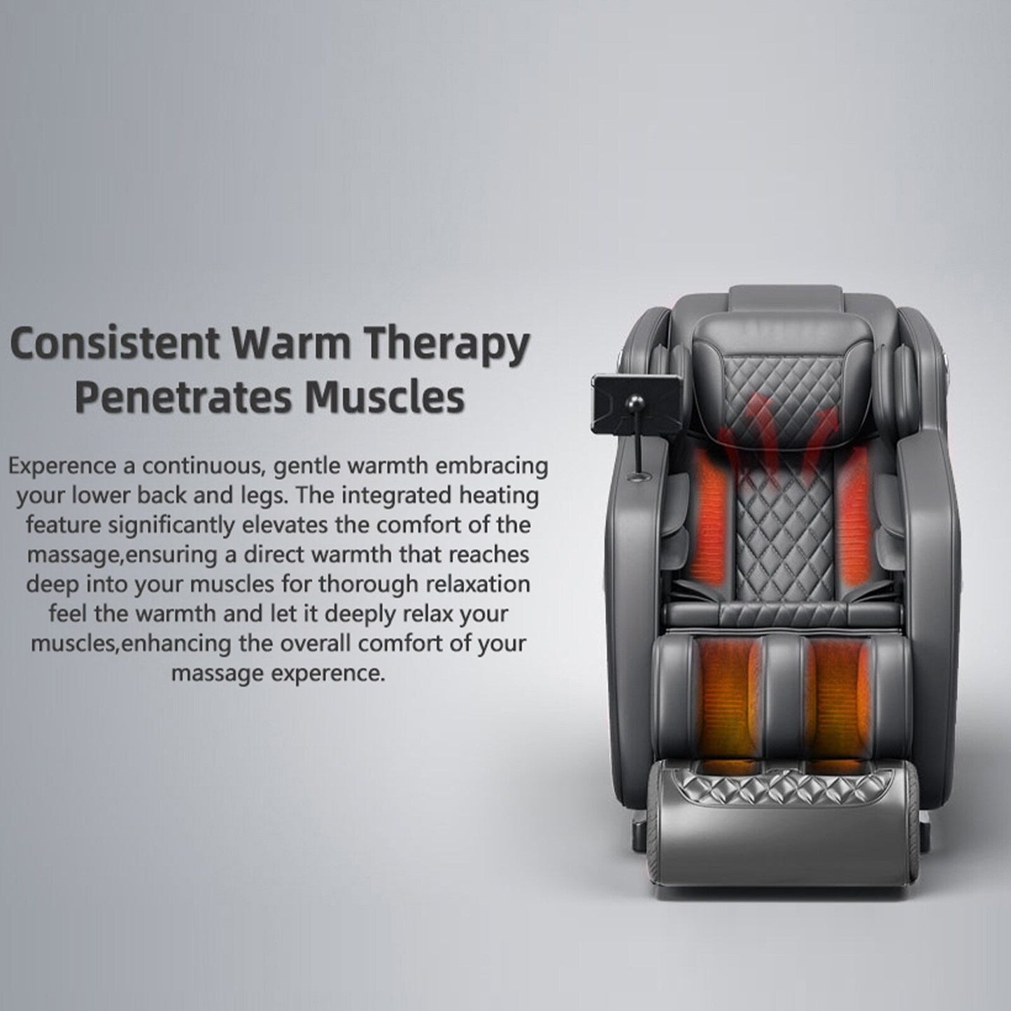 Fauteuil inclinable de massage à gravité zéro avec massage complet du corps, chauffage et audio Bluetooth intégré