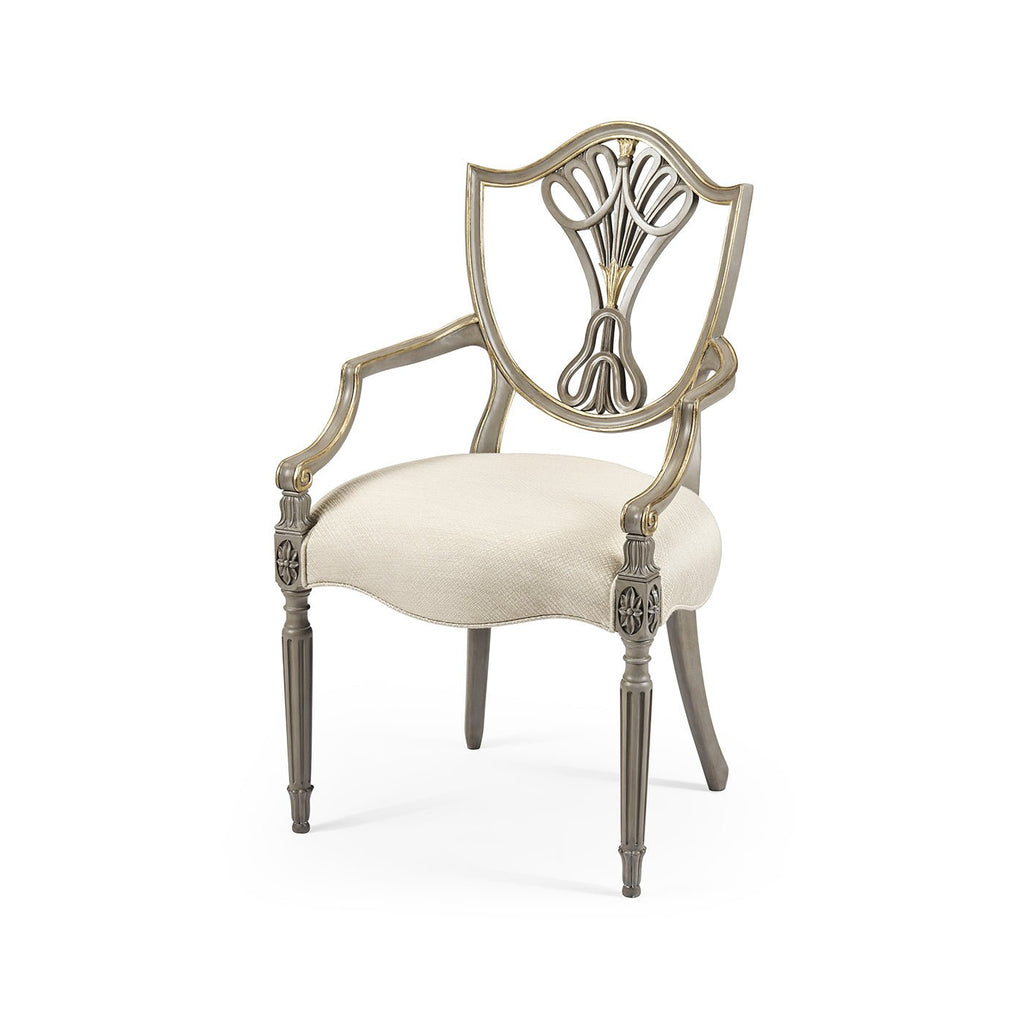 Chaise de salle à manger à dossier bouclier de style antique