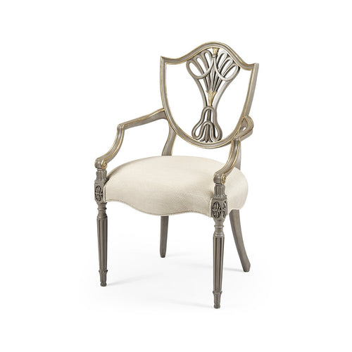 Chaise de salle à manger à dossier bouclier de style antique