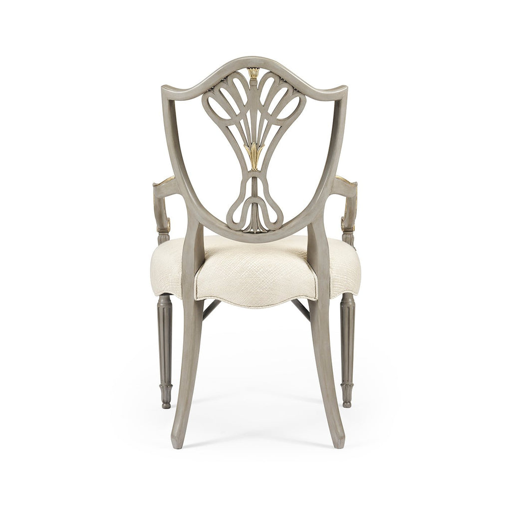 Chaise de salle à manger à dossier bouclier de style antique