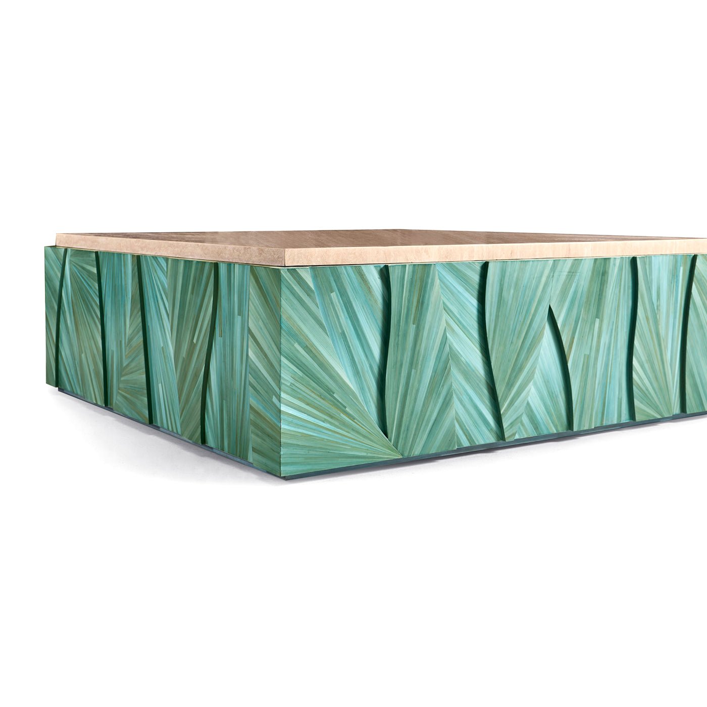 Table basse carrée en marbre Aqua Mist