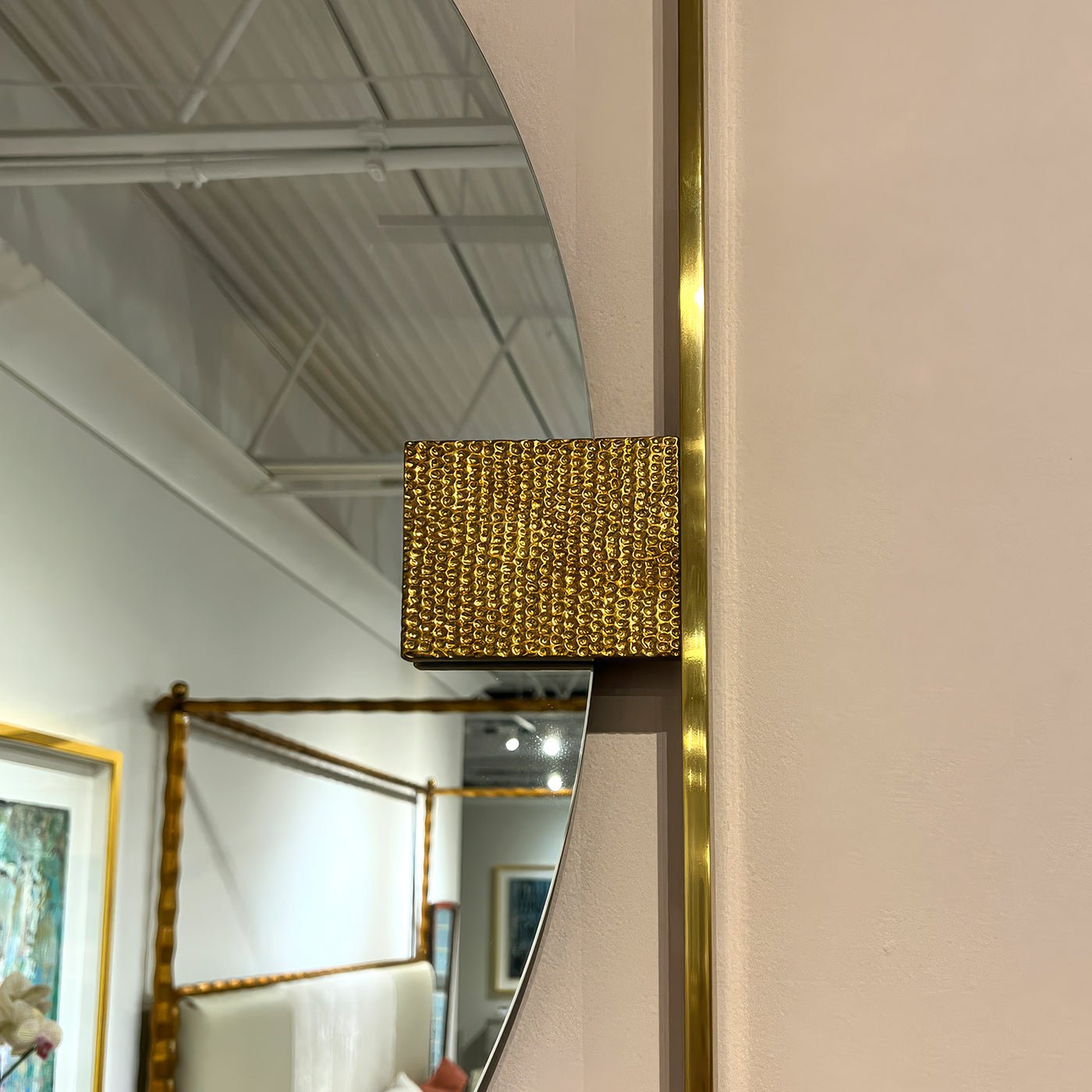Miroir carré Art Déco en laiton