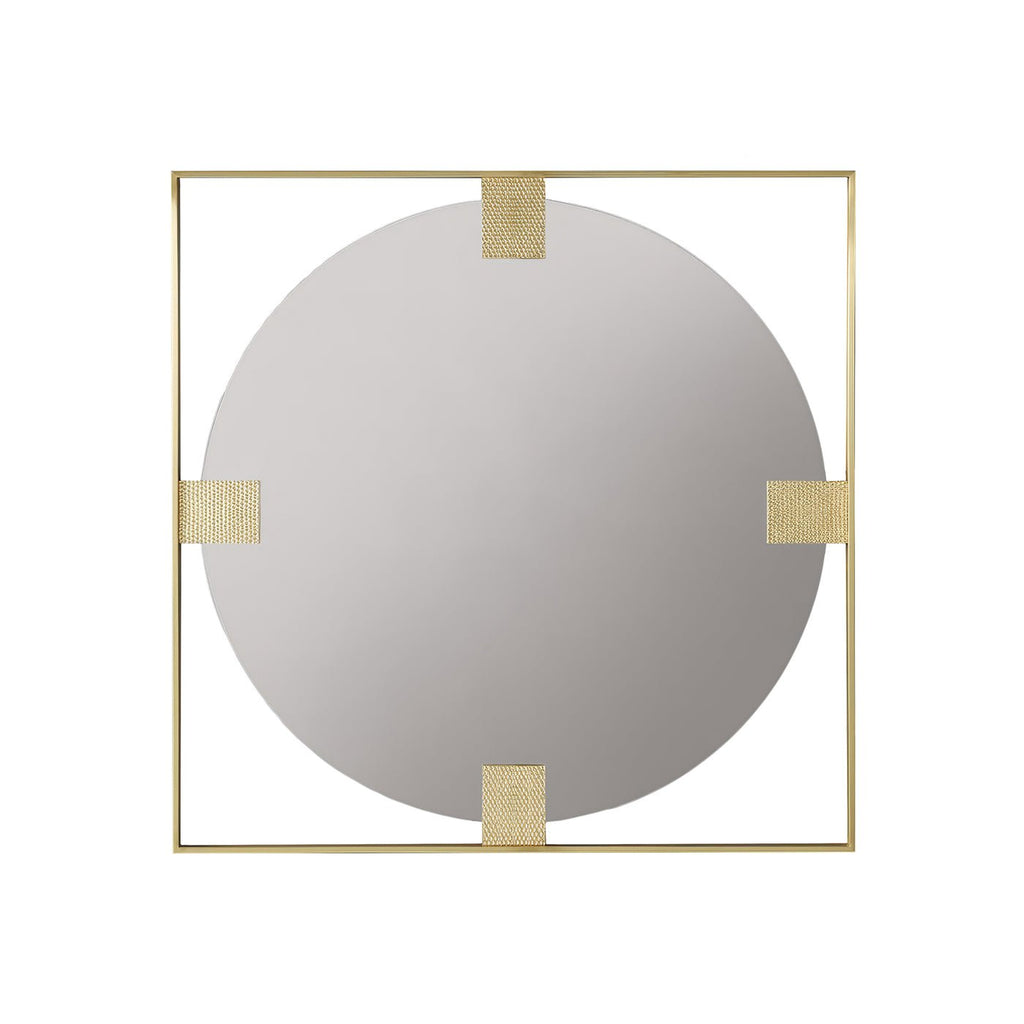 Miroir carré Art Déco en laiton