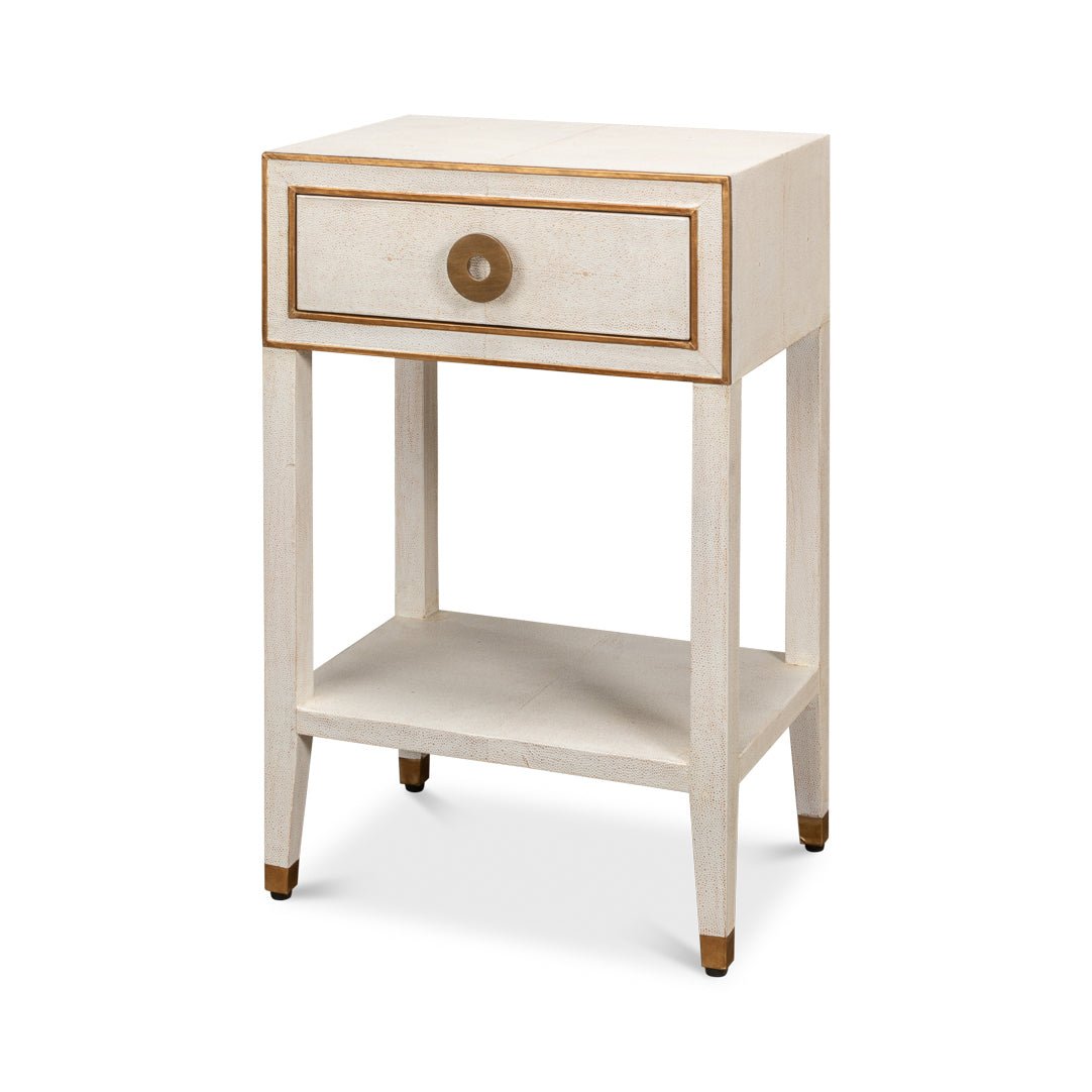 Table de chevet blanche Art déco