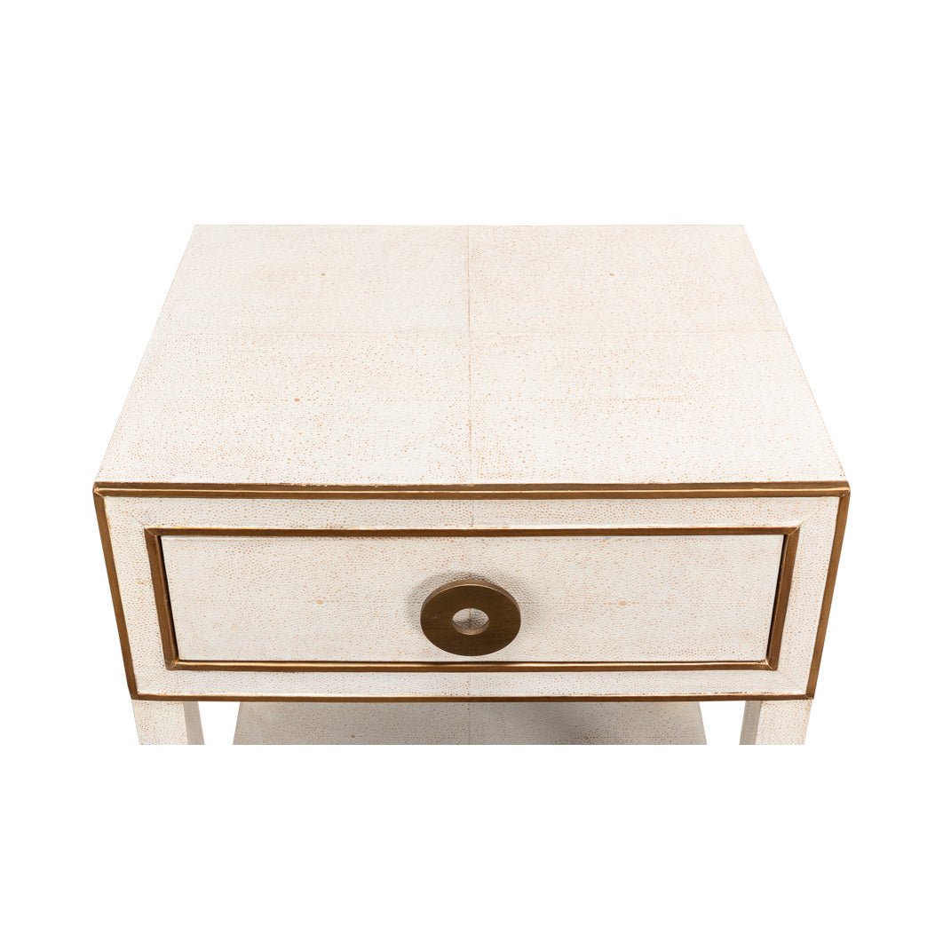 Table de chevet blanche Art déco