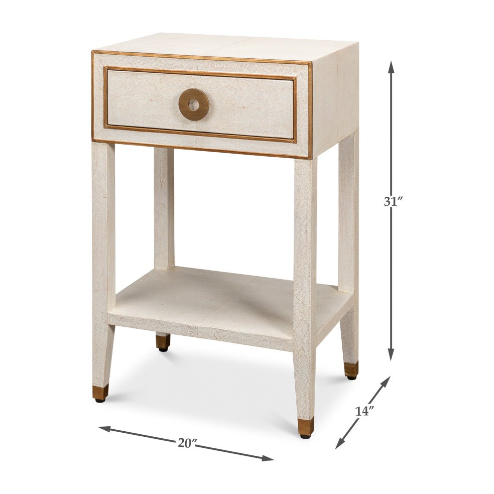 Table de chevet blanche Art déco