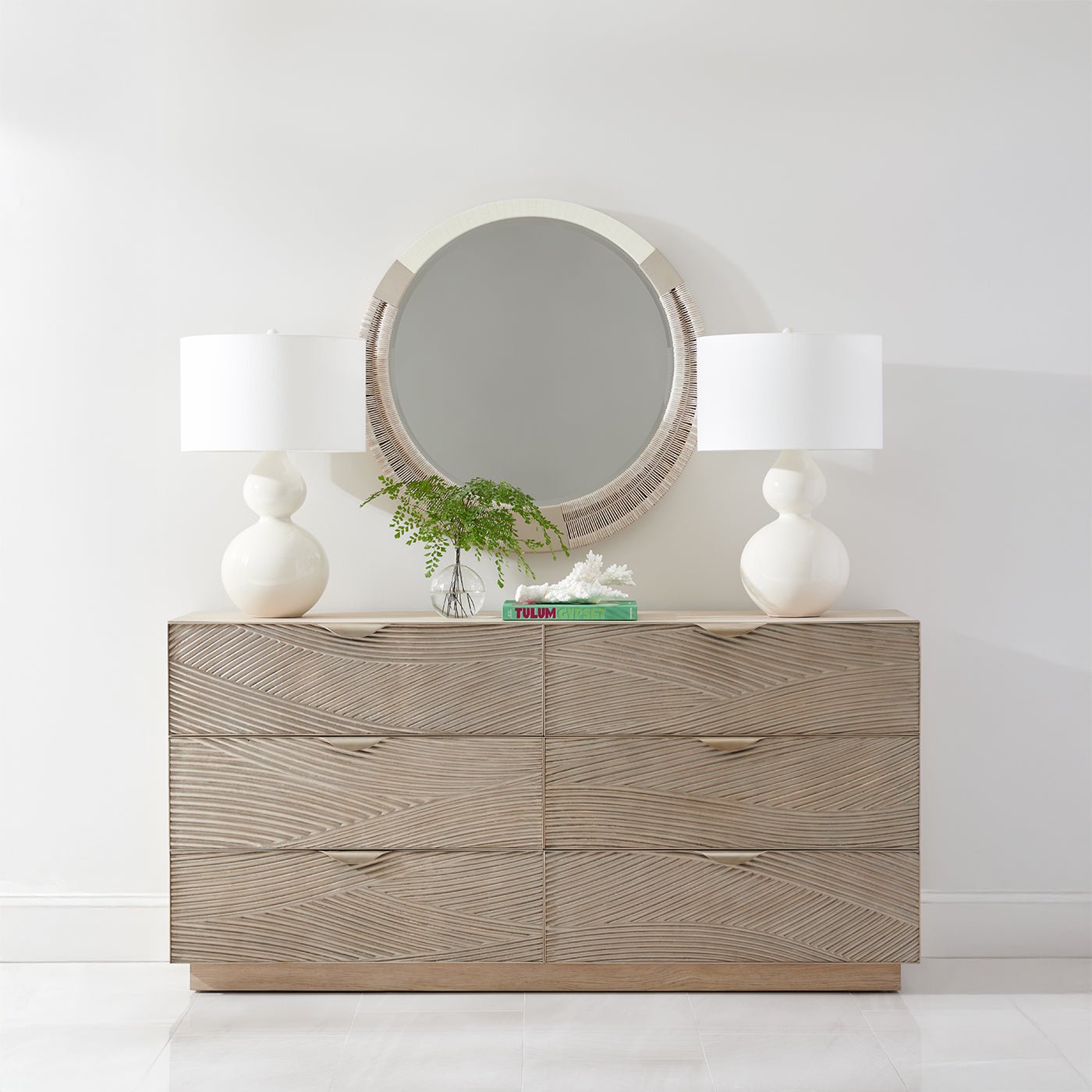 Miroir moderne organique en corde danoise