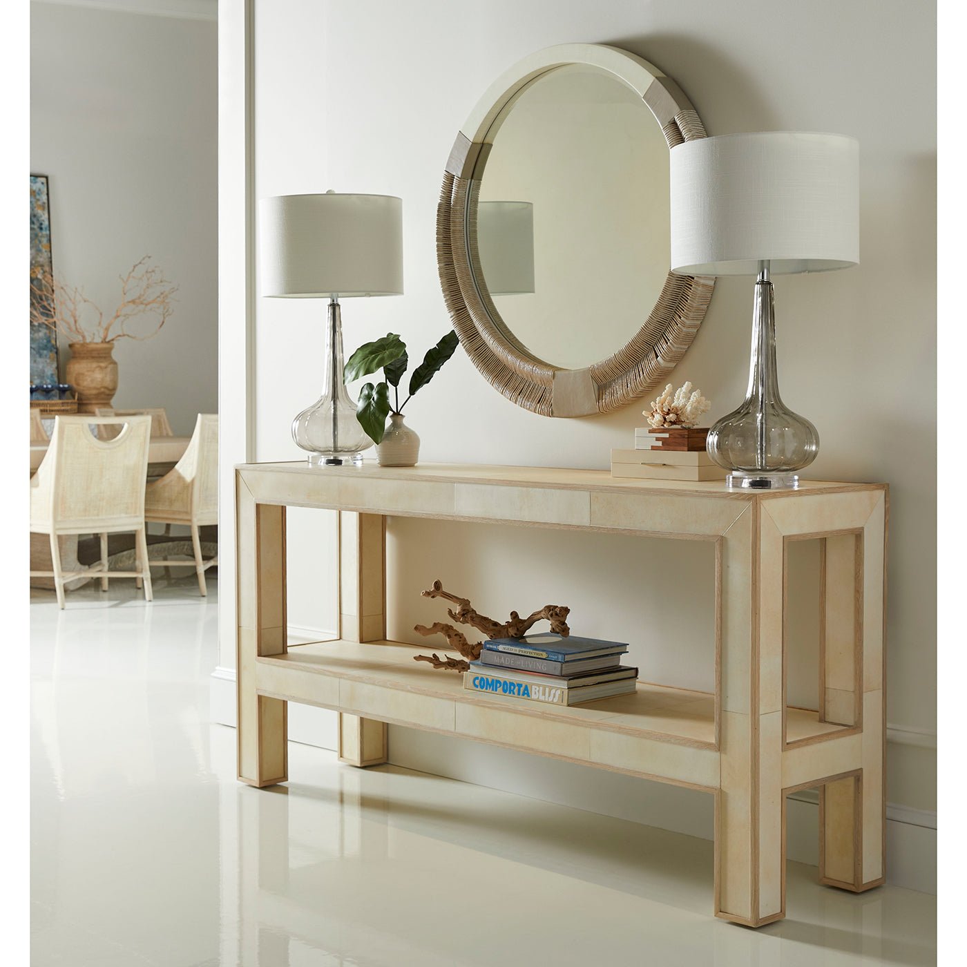 Miroir moderne organique en corde danoise