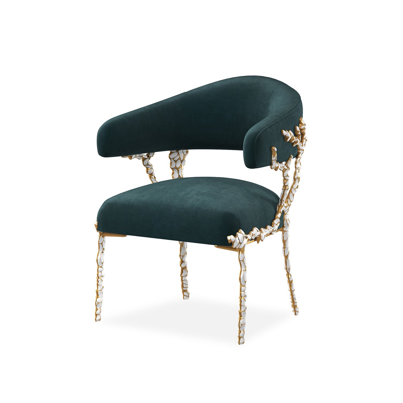 Chaise moderne éblouissante en velours bleu
