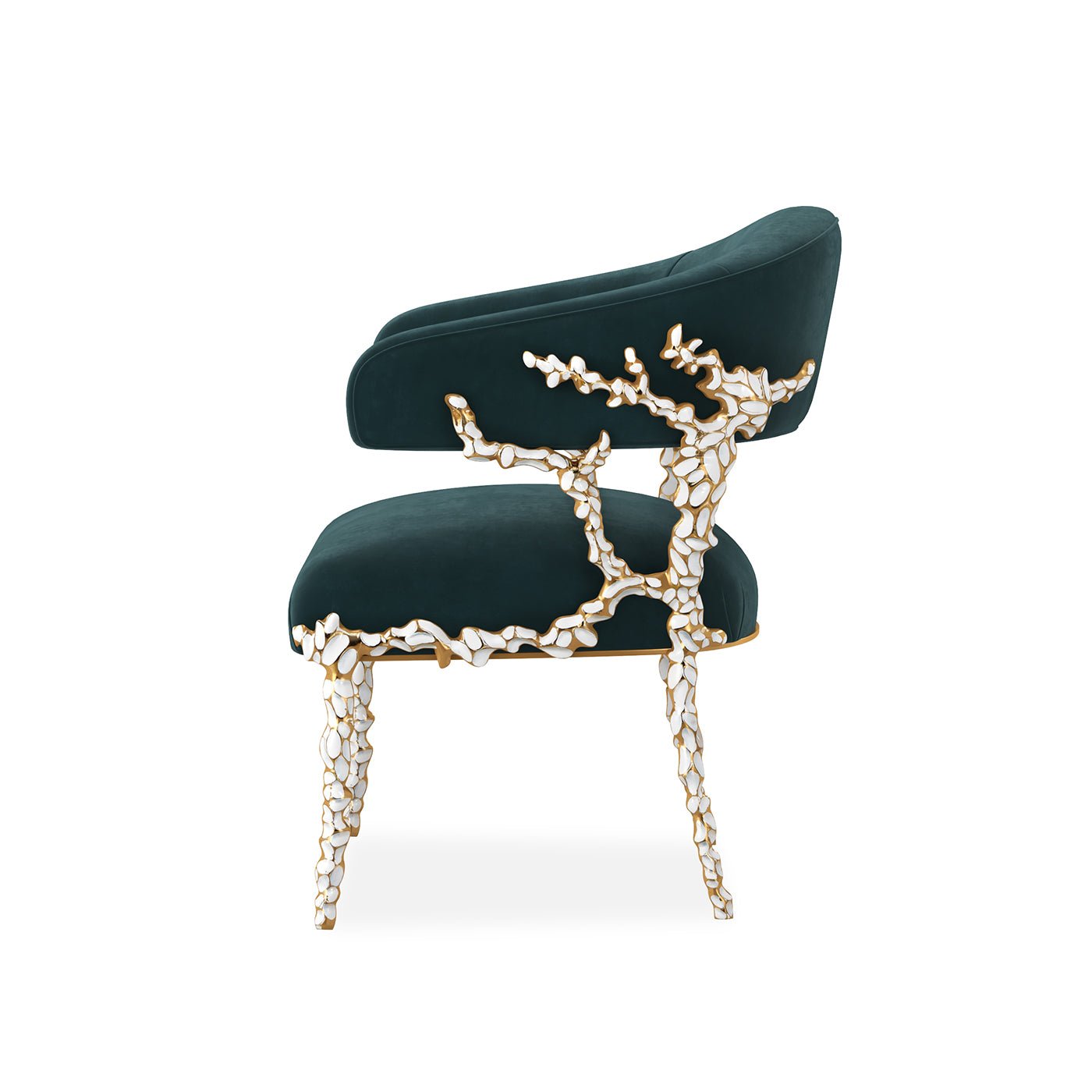 Chaise moderne éblouissante en velours bleu