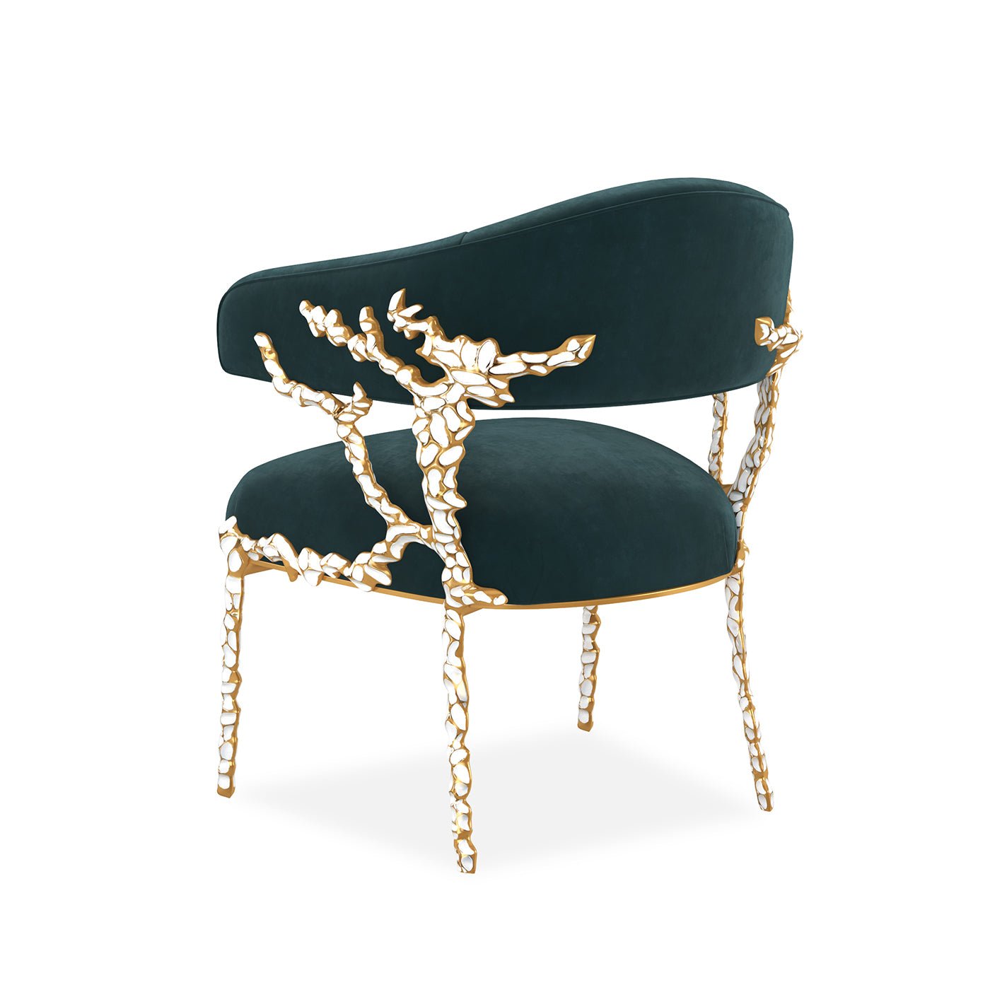 Chaise moderne éblouissante en velours bleu