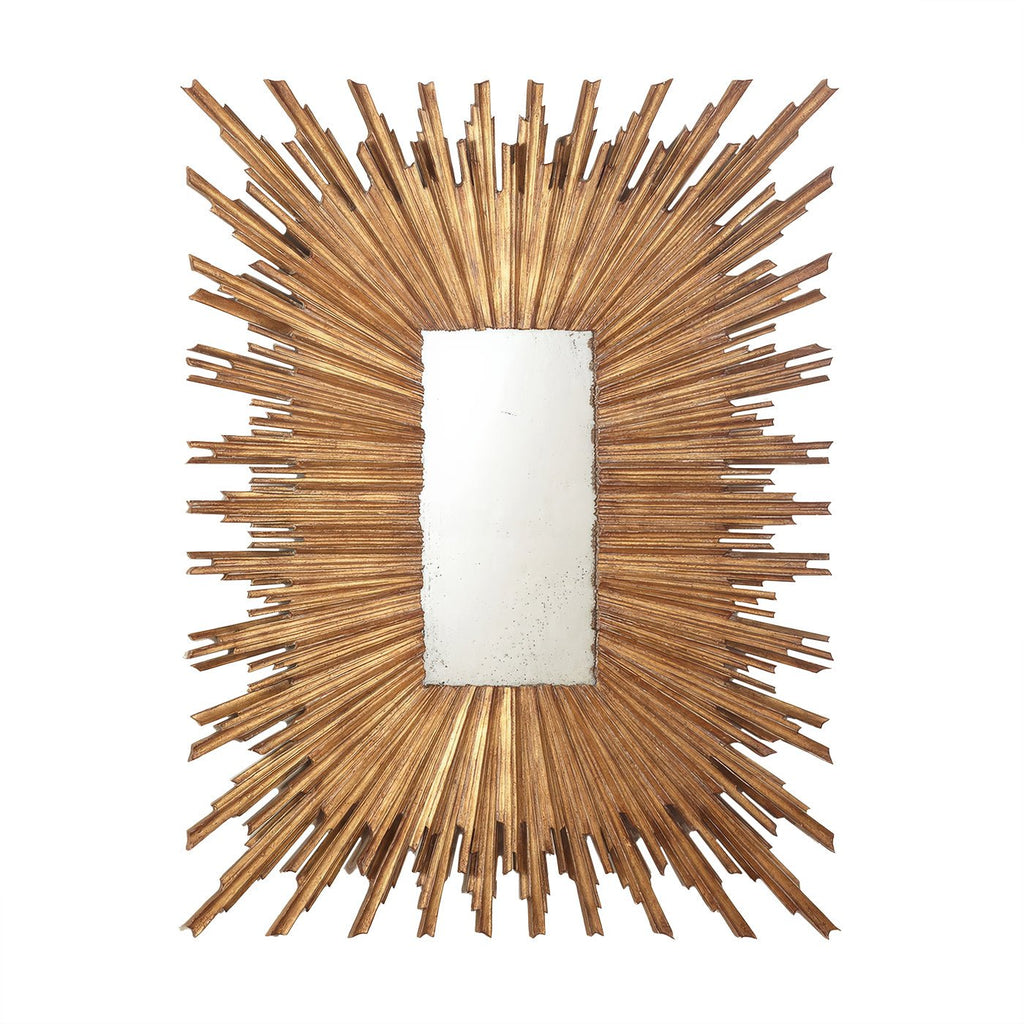 Grand miroir doré à effet soleil