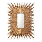 Grand miroir doré à effet soleil
