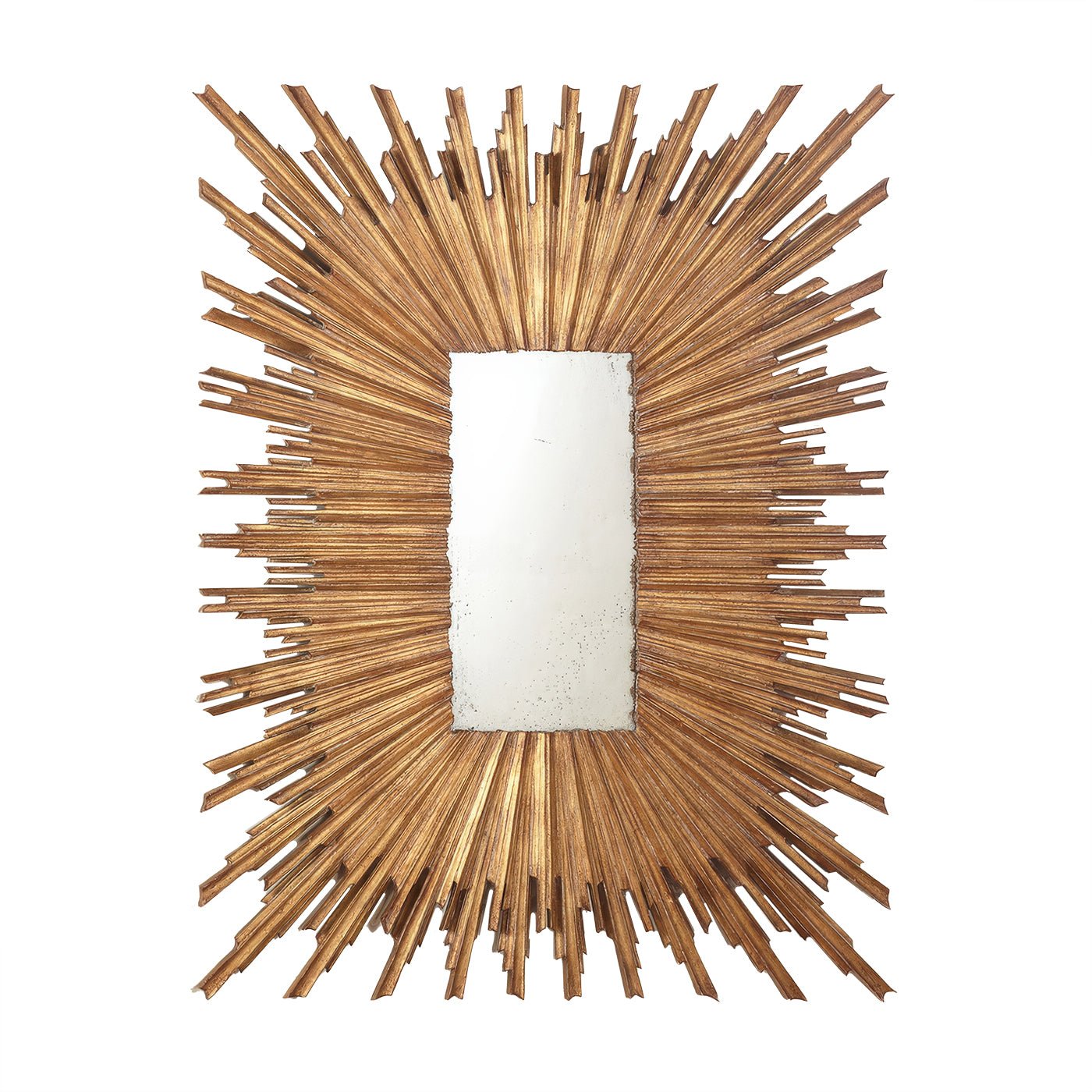 Grand miroir doré à effet soleil